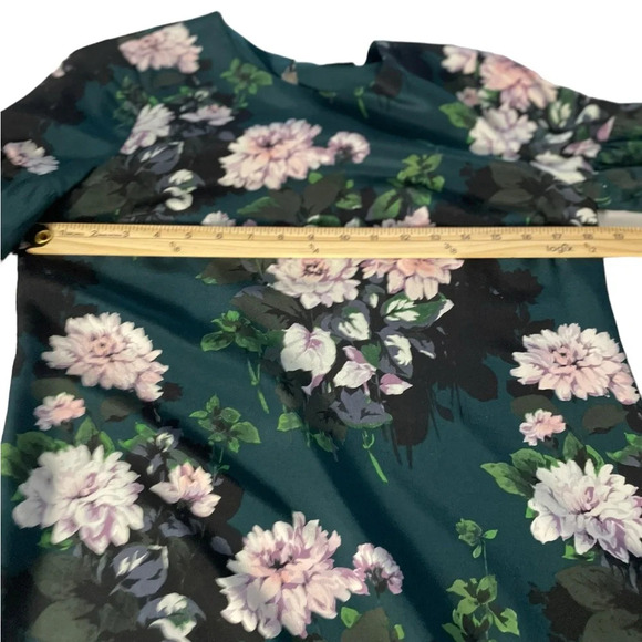 Club Monaco Sanai Silk Floral Crew Neck Long Sleeve Shift Dress - Picture 11 of 12